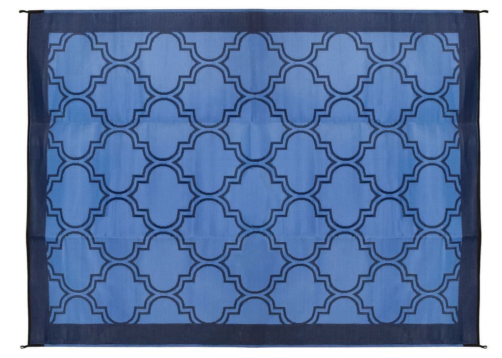 OUTDOOR MAT 6X9 LATTICE BLUE image 2