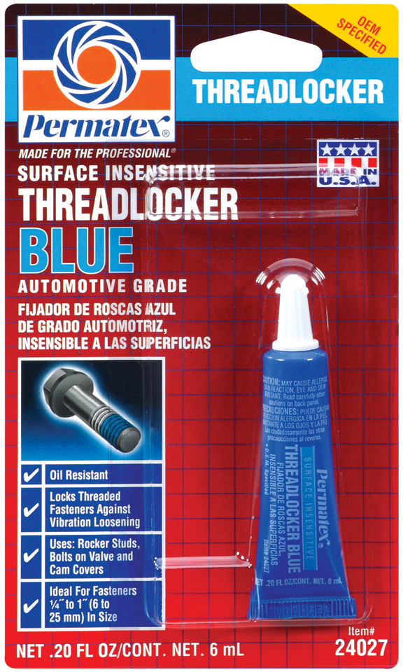 Permatex 24027 Surface Insensitive Threadlocker Blue 0 20 Oz